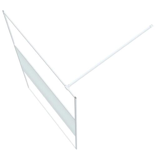 Brusevæg 115x195 cm klart sikkerhedsglas hvid