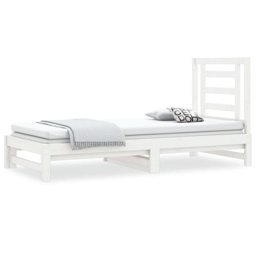 Daybed med udtræk 2x(90x200) cm massivt fyrretræ hvid