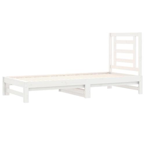 Daybed med udtræk 2x(90x200) cm massivt fyrretræ hvid