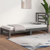 Daybed med udtræk 2x(90x200) cm massivt fyrretræ grå