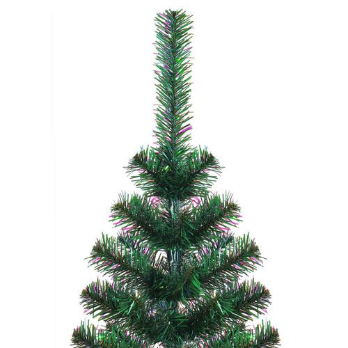 Kunstigt juletræ med farverige grene 180 cm PVC grøn