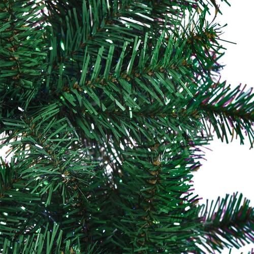 Kunstigt juletræ med farverige grene 180 cm PVC grøn