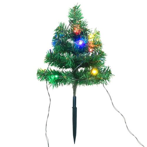 Juletræer til havesti 6 stk. LED-lys 45 cm PVC flerfarvet