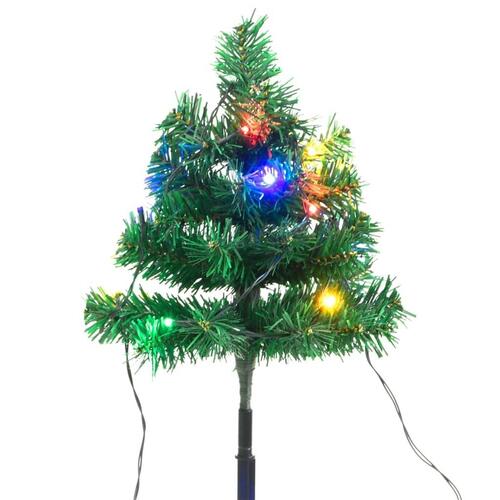 Juletræer til havesti 6 stk. LED-lys 45 cm PVC flerfarvet