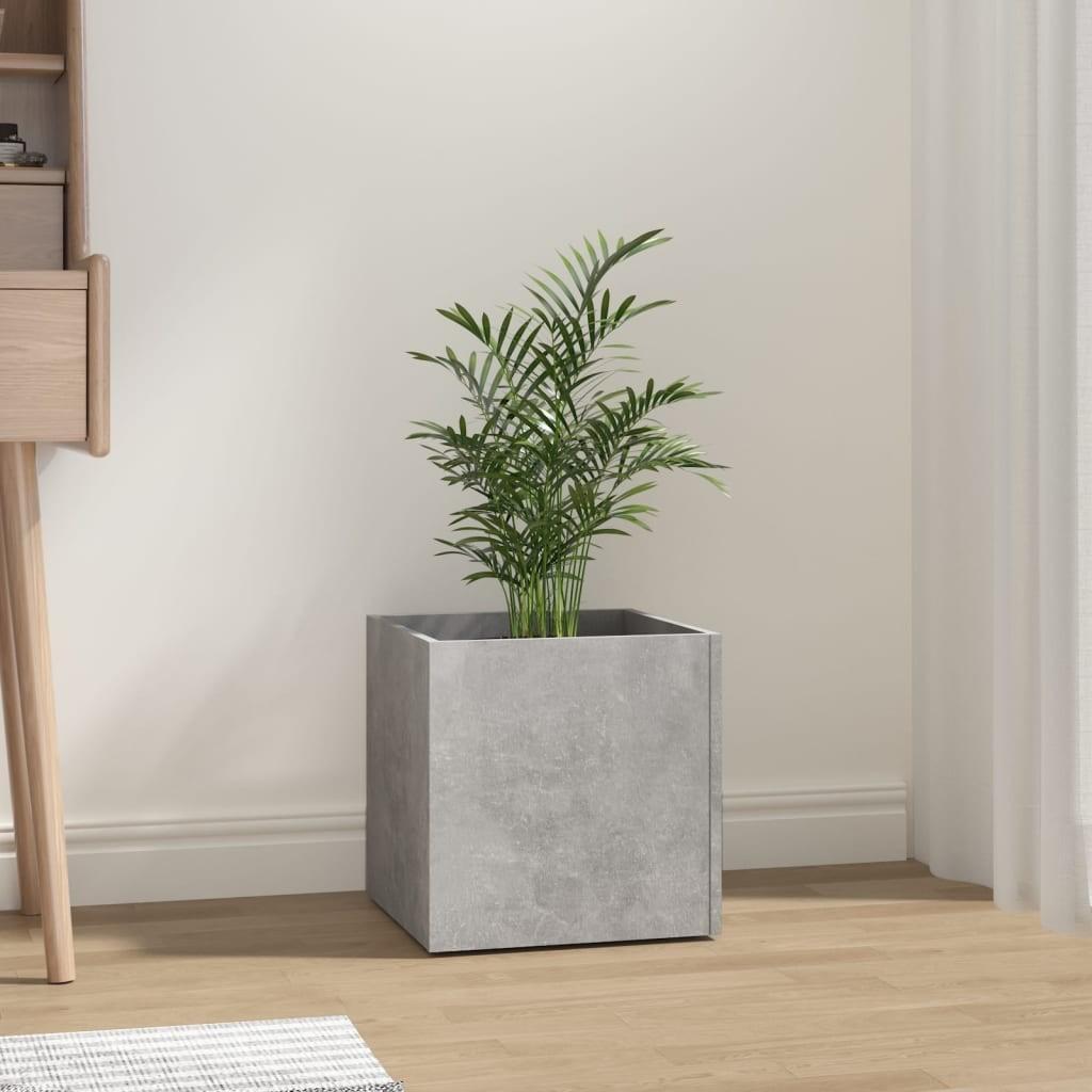 Plantekasse 40x40x40 cm konstrueret træ betongrå