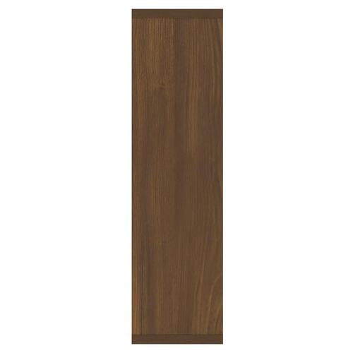 Spejlskab med LED-lys 76x15x55 cm brun egetræsfarve