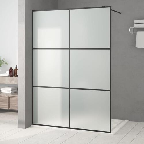 Brusevæg 140x195 cm matteret sikkerhedsglas sort