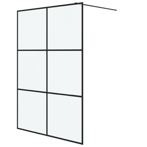 Brusevæg 140x195 cm matteret sikkerhedsglas sort