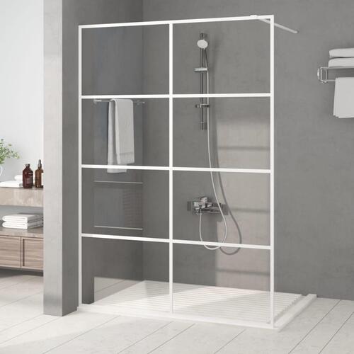 Brusevæg 140x195 cm klart sikkerhedsglas hvid