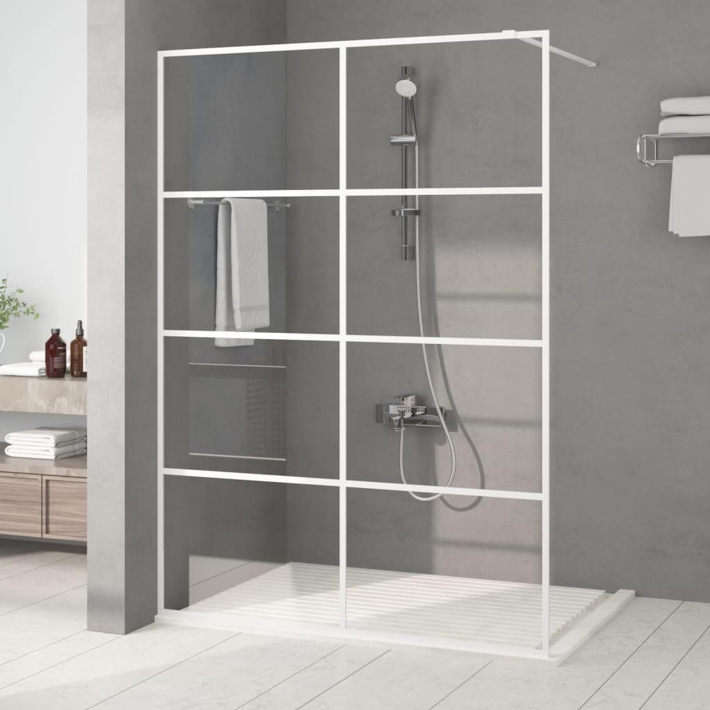 Brusevæg 140x195 cm klart sikkerhedsglas hvid