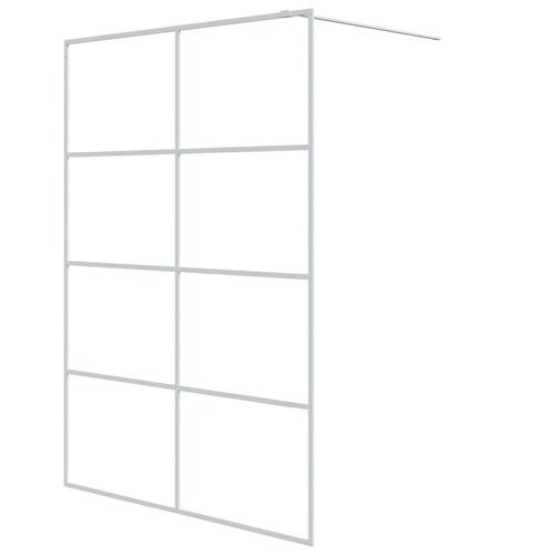 Brusevæg 140x195 cm klart sikkerhedsglas hvid