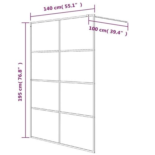 Brusevæg 140x195 cm klart sikkerhedsglas hvid