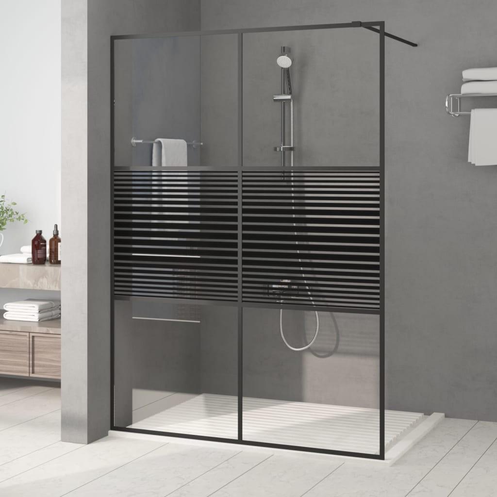 Brusevæg 140x195 cm klart sikkerhedsglas sort