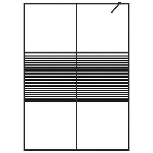 Brusevæg 140x195 cm klart sikkerhedsglas sort
