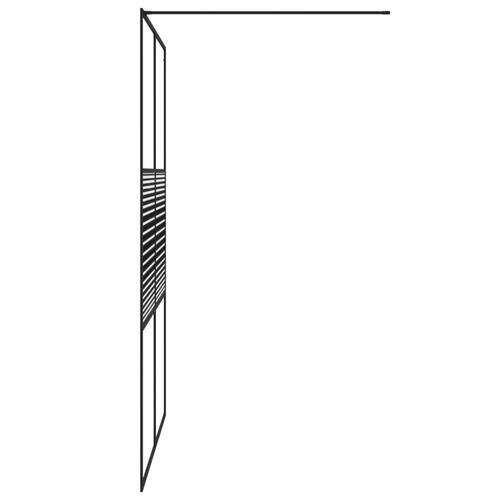 Brusevæg 140x195 cm klart sikkerhedsglas sort