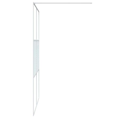 Brusevæg 140x195 cm klart sikkerhedsglas hvid