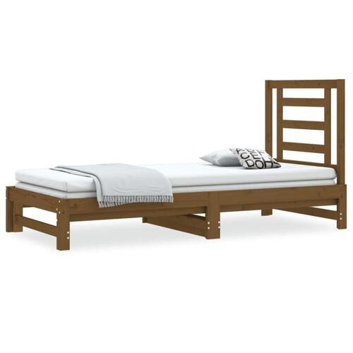 Daybed med udtræk 2x(90x200) cm massivt fyrretræ gyldenbrun