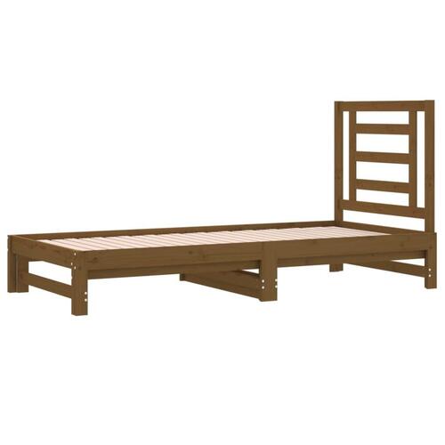 Daybed med udtræk 2x(90x200) cm massivt fyrretræ gyldenbrun