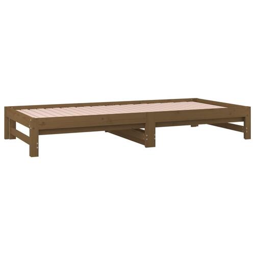 Daybed med udtræk 2x(90x200) cm massivt fyrretræ gyldenbrun