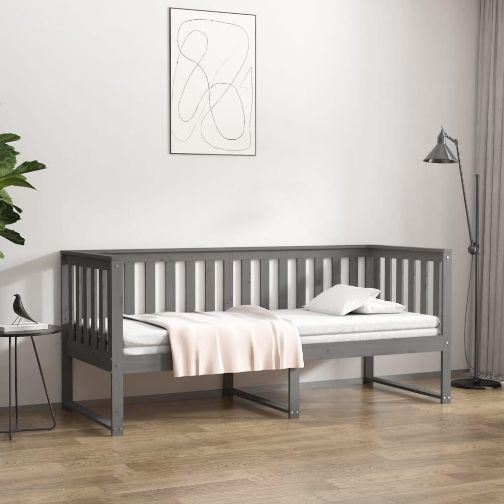 Daybed 75x190 cm massivt fyrretræ grå