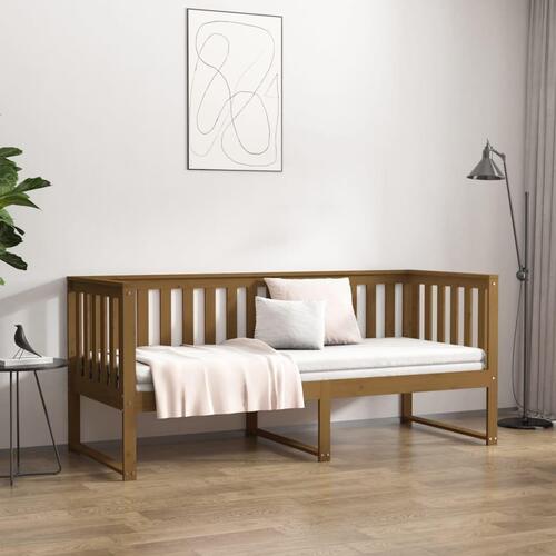 Daybed 75x190 cm massivt fyrretræ gyldenbrun