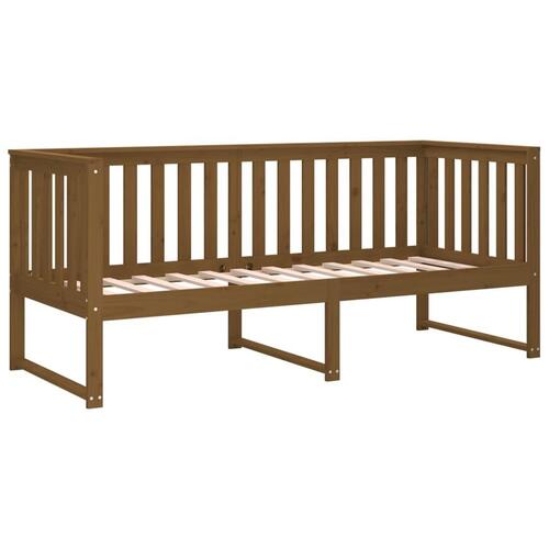 Daybed 75x190 cm massivt fyrretræ gyldenbrun