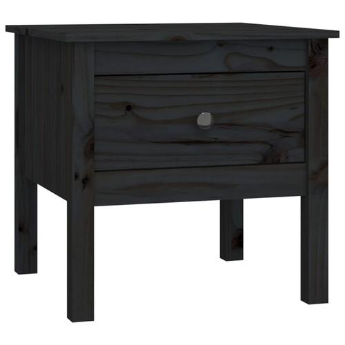 Sideborde 2 stk. 50x50x49 cm massivt fyrretræ sort