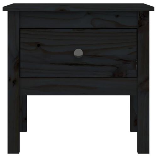 Sideborde 2 stk. 50x50x49 cm massivt fyrretræ sort