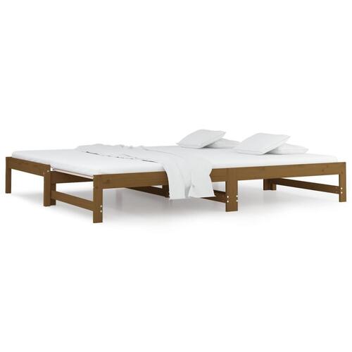 Daybed med udtræk 2x(90x200) cm massivt fyrretræ gyldenbrun