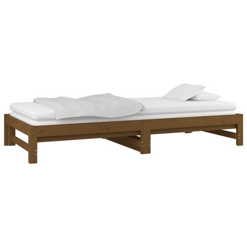Daybed med udtræk 2x(90x200) cm massivt fyrretræ gyldenbrun
