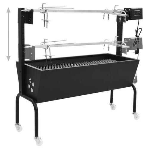 Elektrisk grill med rotisserie rustfrit stål