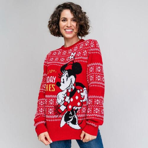 Trøje til Kvinder Minnie Mouse Rød XS