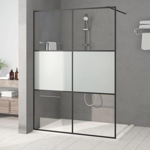 Brusevæg 140x195 cm halvmatteret sikkerhedsglas sort