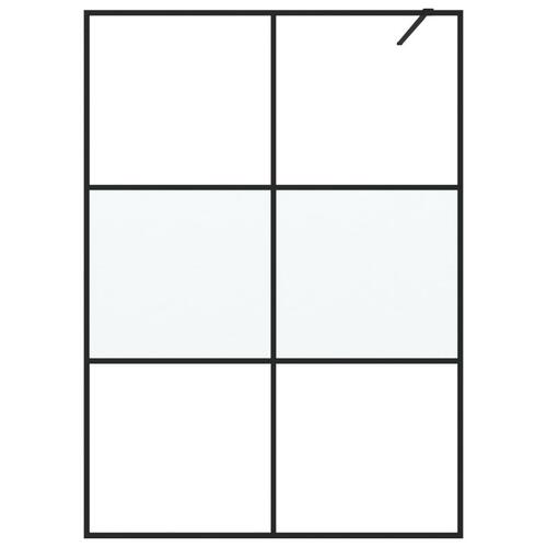 Brusevæg 140x195 cm halvmatteret sikkerhedsglas sort