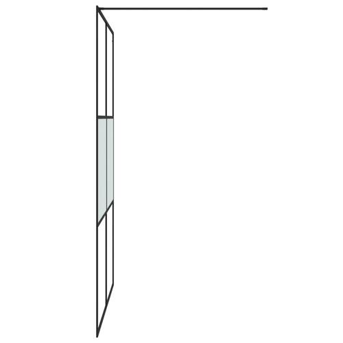 Brusevæg 140x195 cm halvmatteret sikkerhedsglas sort