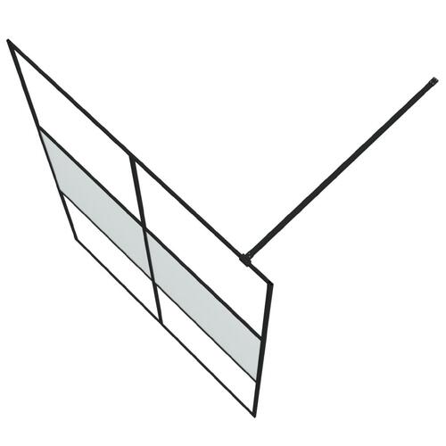 Brusevæg 140x195 cm halvmatteret sikkerhedsglas sort