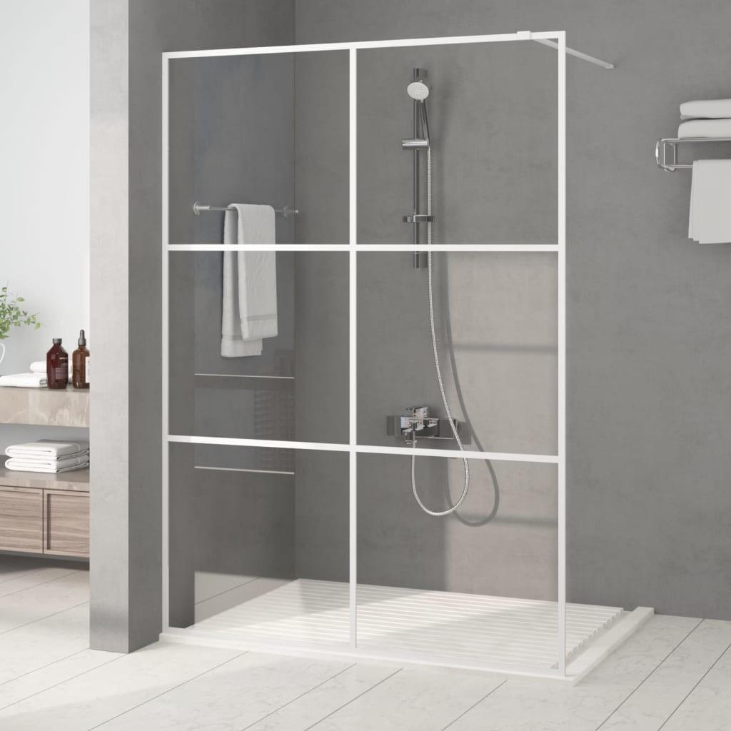 Brusevæg 140x195 cm klart sikkerhedsglas hvid