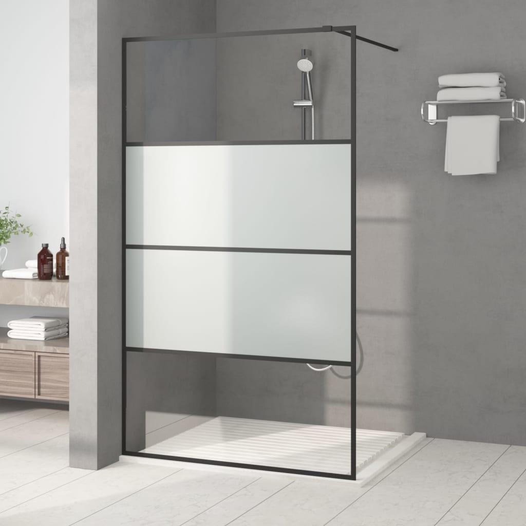Brusevæg 115x195 cm halvmatteret sikkerhedsglas sort
