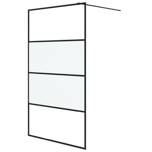 Brusevæg 115x195 cm halvmatteret sikkerhedsglas sort