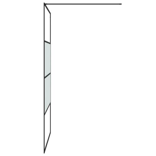 Brusevæg 115x195 cm halvmatteret sikkerhedsglas sort