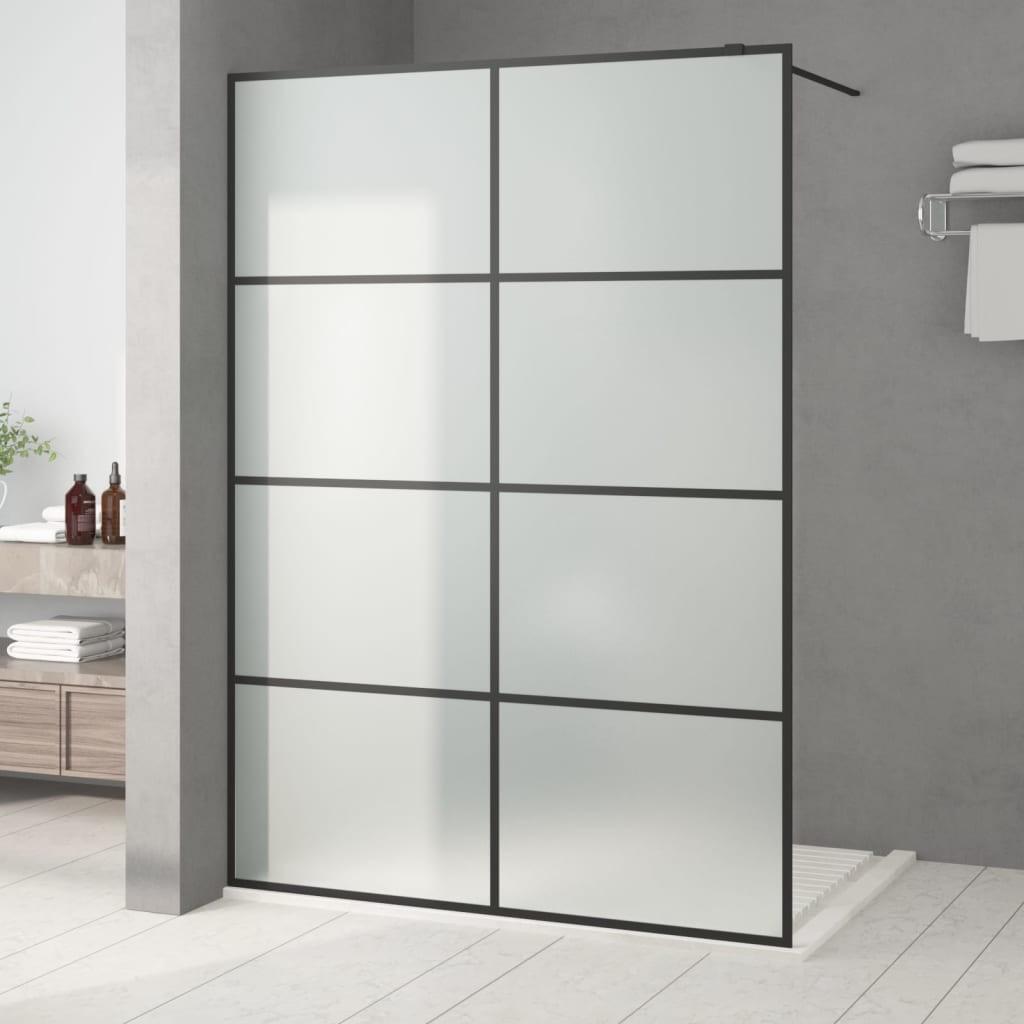Brusevæg 140x195 cm matteret sikkerhedsglas sort