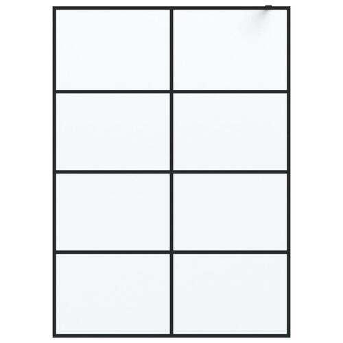 Brusevæg 140x195 cm matteret sikkerhedsglas sort