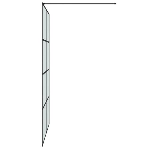 Brusevæg 140x195 cm matteret sikkerhedsglas sort