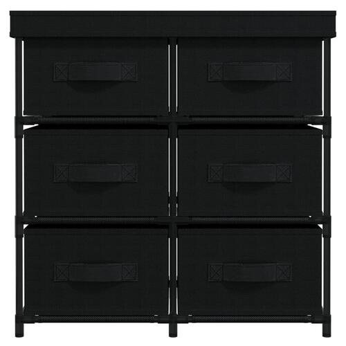 Opbevaringsreol med 6 skuffer 55x29x55 cm stål sort