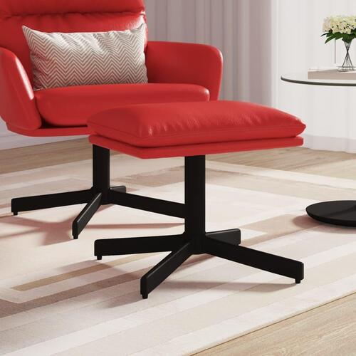 Fodskammel 60x60x36 cm kunstlæder vinrød