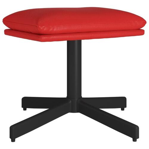 Fodskammel 60x60x36 cm kunstlæder vinrød
