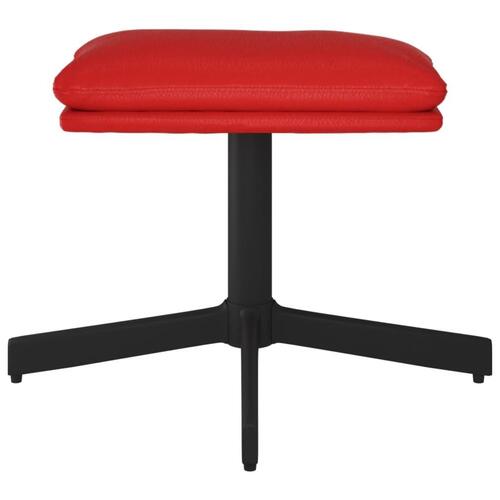 Fodskammel 60x60x36 cm kunstlæder vinrød