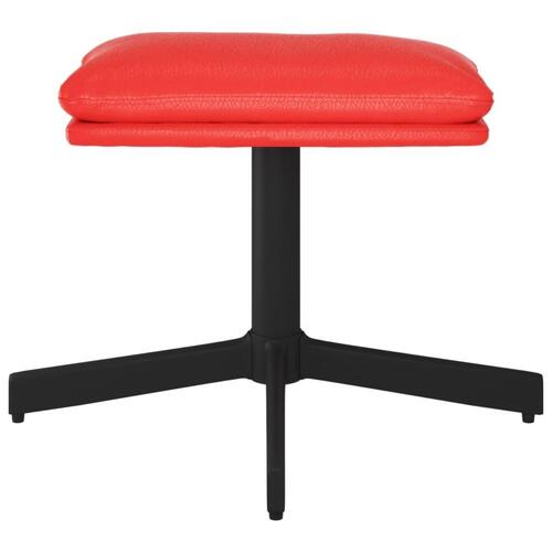 Fodskammel 60x60x36 cm kunstlæder rød