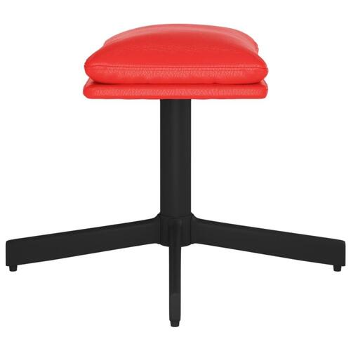 Fodskammel 60x60x36 cm kunstlæder rød