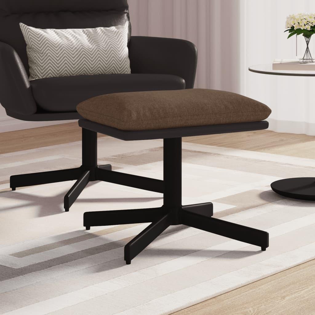 Fodskammel 60x60x36 cm stof og kunstlæder brun